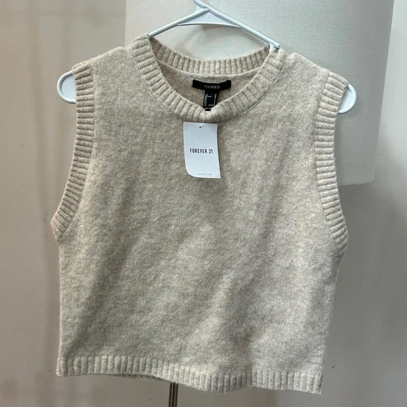 Forever 21 cropped sweater vest size large NWT - Picture 4 of 6